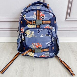 Kids Construction Theme Backpack - Blue and Orange